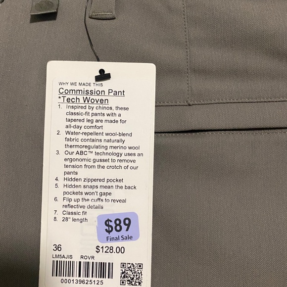 LULULEMON MENS PANTS - Picture 3 of 3